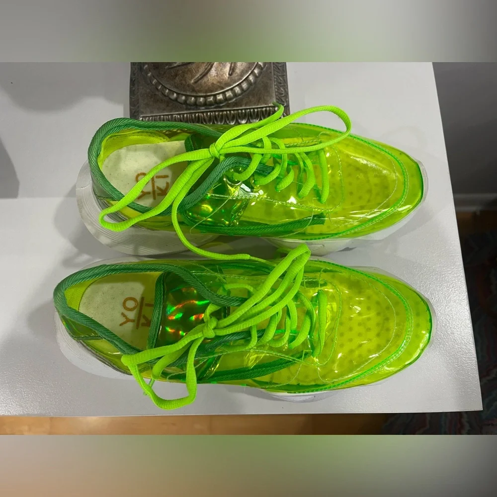 YOKI Neon Green Transparent Sneakers - Picture 3 of 8